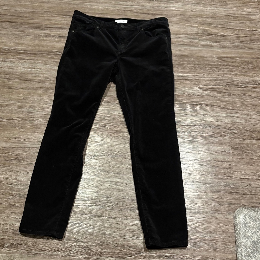 LOFT Black Velvet Modern Skinny Jeans, Ankle Length Size 10/30